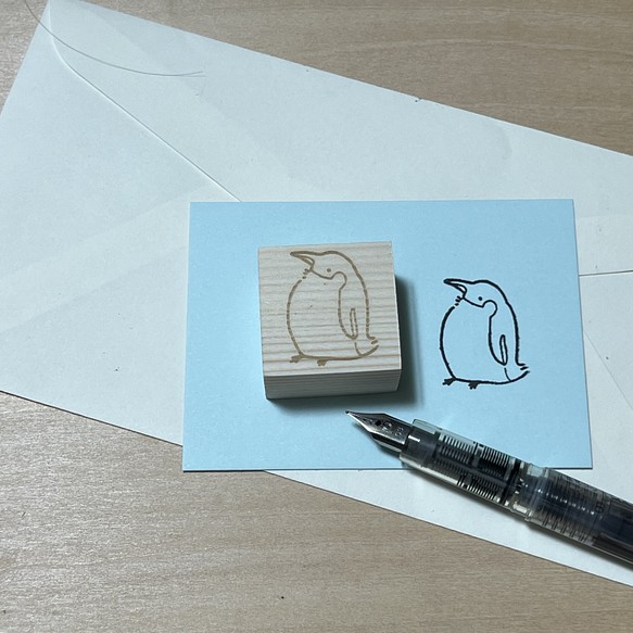 【複数購入割有】 手作りスタンプ　コウテイペンギン 1枚目の画像