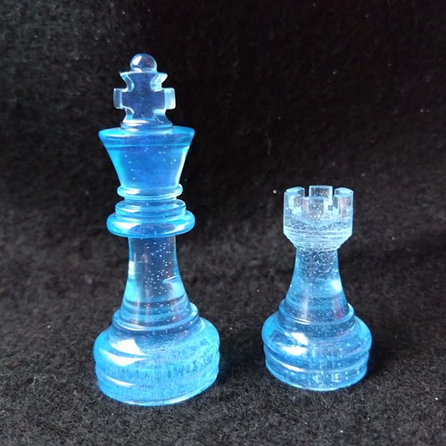 チェスの駒】クリアブルー系（キング／ルーク） その他インテリア雑貨