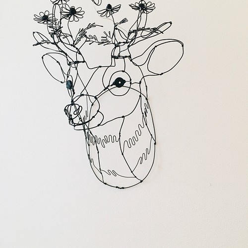 ワイヤーアート ワイヤークラフト 鹿 flower カモミールシカ 立体 