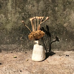 「小駝背 二號」竹土石山 竹土系列 花器 花瓶 居家 素靜 溫白 乾燥花 鮮花 皆可 自然裂口 第1張的照片