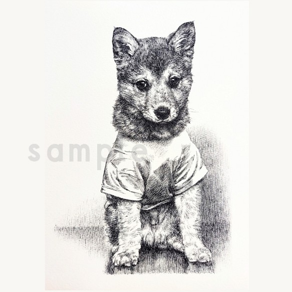 犬の似顔絵 描きます 愛犬をアートに ペン画 モノクロ リアルな描画 オーダー制作品 イラスト Nyartland 通販 Creema クリーマ ハンドメイド 手作り クラフト作品の販売サイト