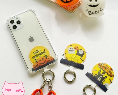 【 ストラップ止めパーツ ハロウィン 】スマホショルダー