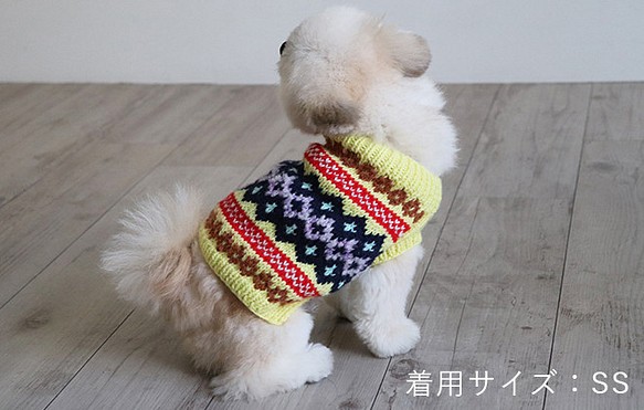 【受注生産】ノルディックセーター for Dogs SS～Mサイズ [編み物キット] 1枚目の画像