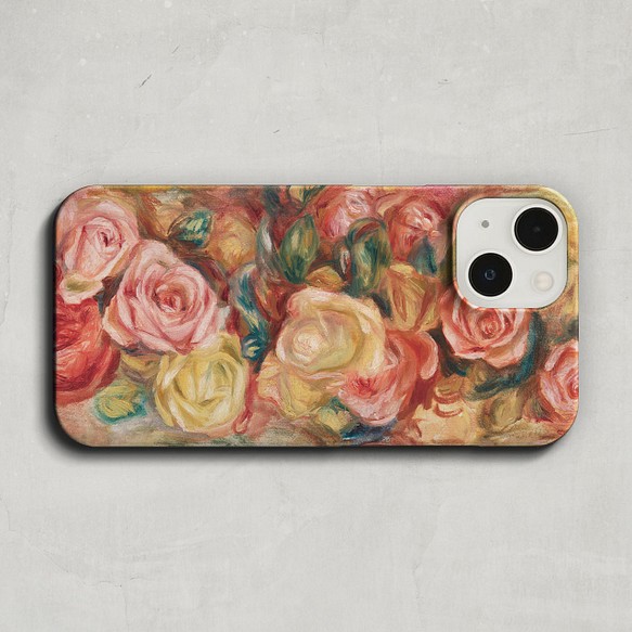 スマホケース / ピエール オーギュスト ルノワール「バラ」 iPhone 全機種対応 絵画 絵 アート レトロ 個性的 1枚目の画像