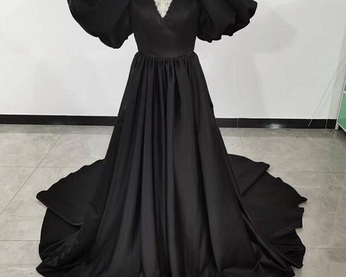 オードリー風 クラシカル ウエディングドレス 前撮り 黒 プリンセス