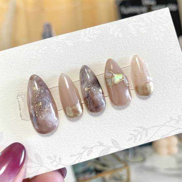 サイズオーダー カフェラテネイル 秋ネイル オフィスネイル ブラウンネイル ベージュネイル ネイルチップ ネイルシール 39 S Nail Candle 通販 Creema クリーマ ハンドメイド 手作り クラフト作品の販売サイト