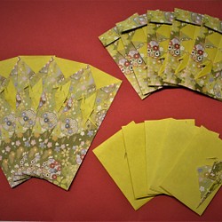 箸袋とポチ袋のセット（折り鶴　黄色） 1枚目の画像