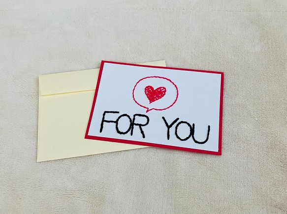 [FOR YOU]❤️紙刺繍のメッセージカード 1枚目の画像