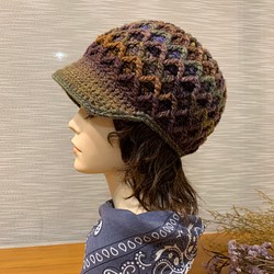 菱格棒球毛線帽。獨家設計中性毛帽。義大利線 第1張的照片