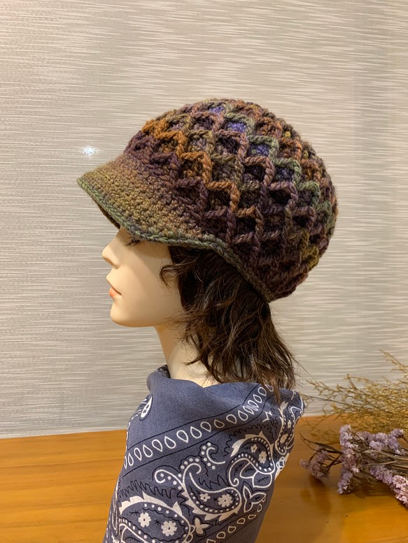 菱格棒球毛線帽。獨家設計中性毛帽。義大利線 第1張的照片
