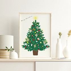 クリスマスツリー  インテリア  北欧 ポスター おしゃれ オーダーサイズ【受注生産】 1枚目の画像