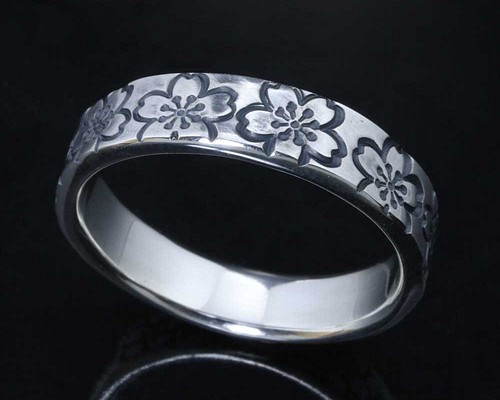 桜 家紋リング 日本製 シルバーリング925 指輪 銀製 貴金属 和柄シルバーリング