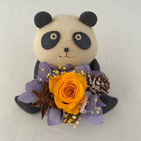 花パンダflower Panda 置物 風まち工房 通販 Creema クリーマ ハンドメイド 手作り クラフト作品の販売サイト