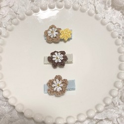 お花ヘアクリップ ピン留め３つセット 雑貨・その他 marguerite