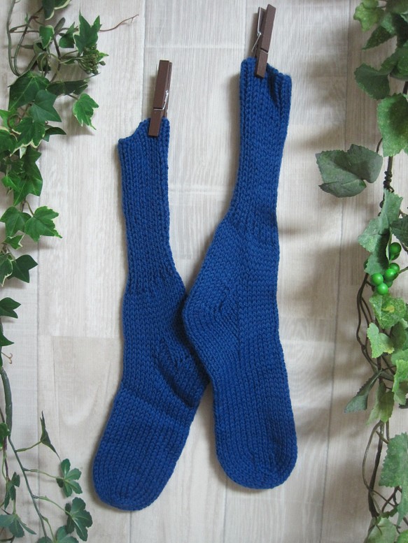 靴下　ウール100％手編みなのに安価 大人用Ｋ527
