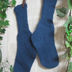 靴下　ウール100％手編みなのに安価 大人用Ｋ530 1枚目の画像