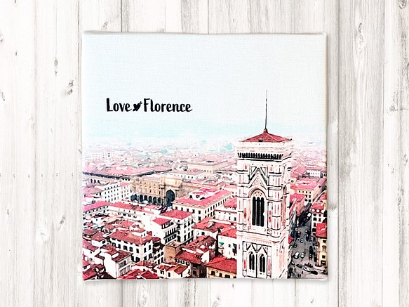 ファブリックパネル アート絵画 Love Florence イタリア フィレンツェ ドゥオモ 風景 正方形 SSMサイズ 1枚目の画像