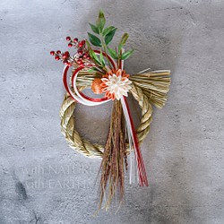 New year Wreath. OR.med_0222　- つまみ細工のしめ縄飾り 1枚目の画像