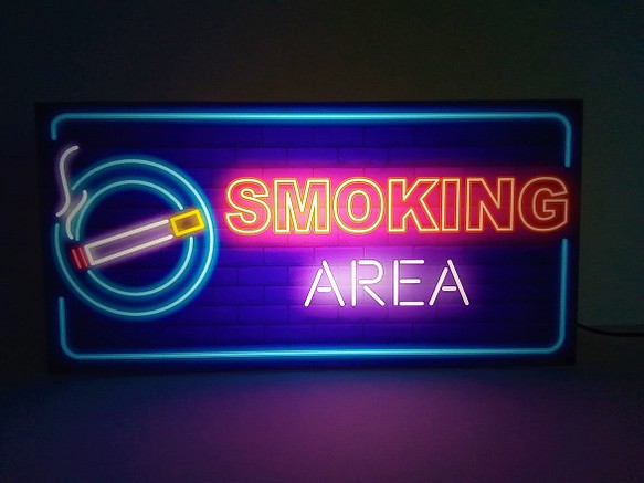 【Mサイズ】たばこ ベイプ 喫煙 OK 喫煙所 喫煙室 看板 置物 雑貨 電飾看板 電光看板 ライトBOX ライトBOX 1枚目の画像