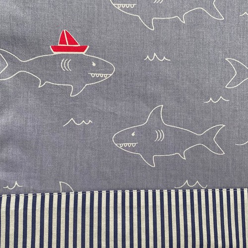サメ ブルー 3点セット shark レッスンバッグ 上履き袋 巾着袋 入園 