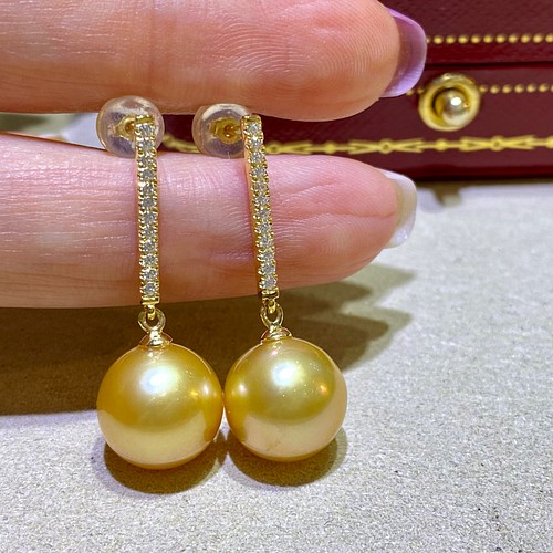 【高級】天然南洋真珠　一粒ネックレス10-11mm　k18