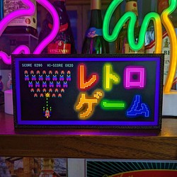 GAME レトロゲーム ゲームセンター ゲームルーム 昭和レトロ ミニチュア 電飾看板 看板 置物 雑貨 ライトBOX 1枚目の画像