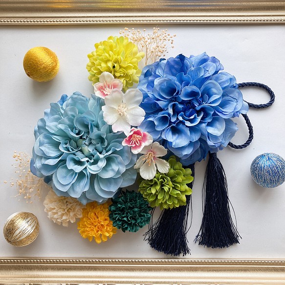 成人式 結婚式 卒業式 髪飾り 花飾り ドライフラワーかすみ草 和装 花 