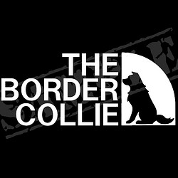 THE BORDER COLLIE ステッカー（ボーダーコリー・座り姿） 7cm×17cm 1枚目の画像