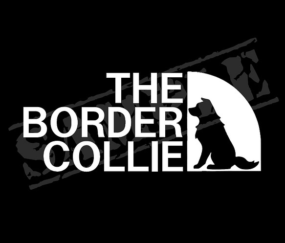 THE BORDER COLLIE ステッカー（ボーダーコリー・座り姿） 7cm×17cm 1枚目の画像