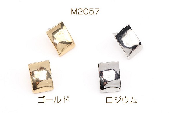 M2057-G  6個  デザインピアス 長方形型 13×18mm  3x（2ヶ） 1枚目の画像