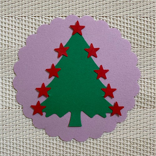 クラフトパンチ クリスマス クリスマスツリー 星 メッセージカード 