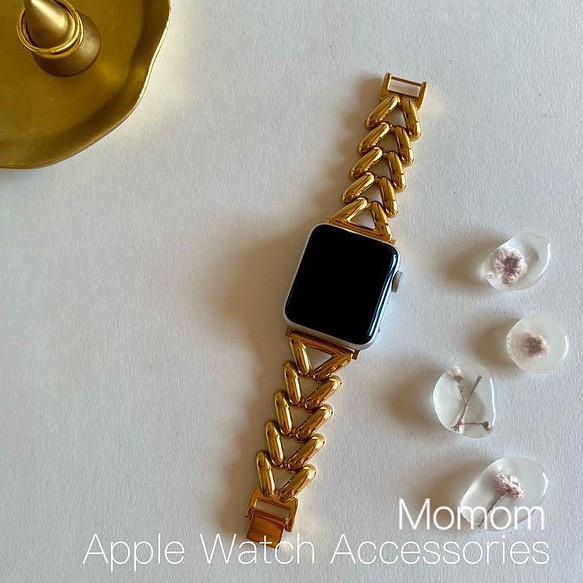 Apple Watch ベルト Vラインベルト ゴールド ブレスレット Momom 通販