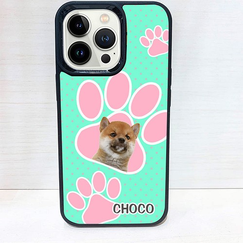 Iphoneアクリルパネルケース 犬の写真オリジナル加工デザイン 肉球イラスト かわいいワンちゃんの柄 トイプードル Iphoneケース カバー Marinedog 通販 Creema クリーマ ハンドメイド 手作り クラフト作品の販売サイト