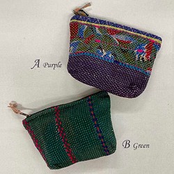 インドの刺し子布 グドゥリポーチ　A & B (一つお選びください） 1枚目の画像