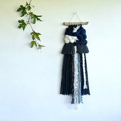 促銷！！！[獨一無二] 浮木編織掛毯“靛藍之夜” 第1張的照片