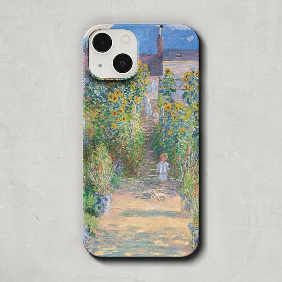 スマホケース / クロード・モネ「ヴェトゥイユの画家の庭」 iPhone 全機種対応 モネ ひまわり 花 印象派 絵画 1枚目の画像