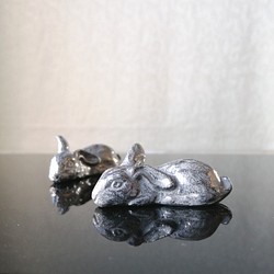 純錫箸置き　ウサギ　2個セット　干支　卯　兎 1枚目の画像
