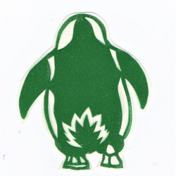 切り絵ペンギンステッカー「一言も語らず、立ち去るマゼランペンギン」 1枚目の画像