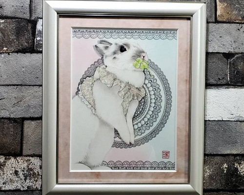 アート/エンタメ高級色鉛筆　絵画　【白馬】1点もの　飾り絵