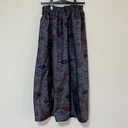 着物リメイク Ｚ ギャザースカート シルク 着物スカート ロング