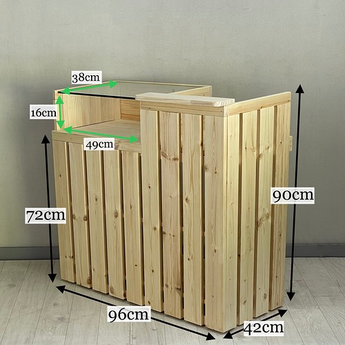 受注製作_BARIKI_木製ショーケース_レジカウンター_レジ台_幅96cm×奥行