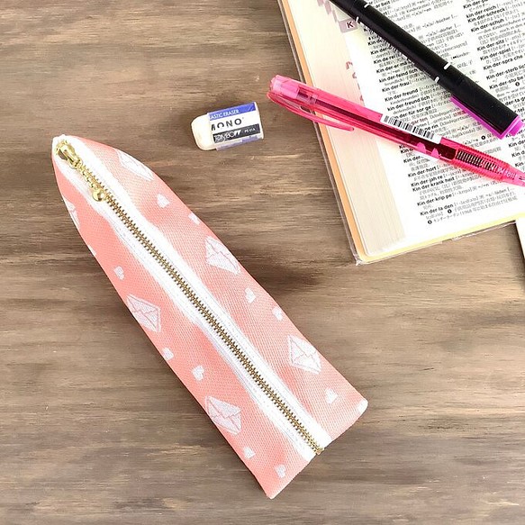 畳縁　笔盒　日式　愛情信　粉色的 第1張的照片