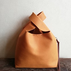 my Bag -mini-　檜皮色✗チョコレート　ピッグスキンレザー 1枚目の画像