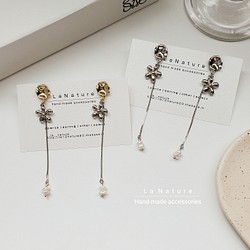 flower chain pearl pierce/earring ピアス（その他） L a N a t u r e