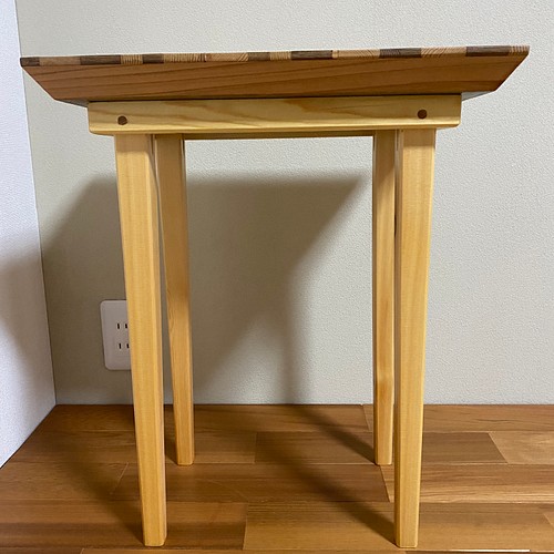 サイドテーブル（寄木装飾:麻の葉柄） サイドテーブル Wood Life Plus