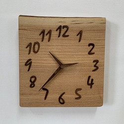 木の時計＜たも＞掛け時計tac-192　木製時計 1枚目の画像