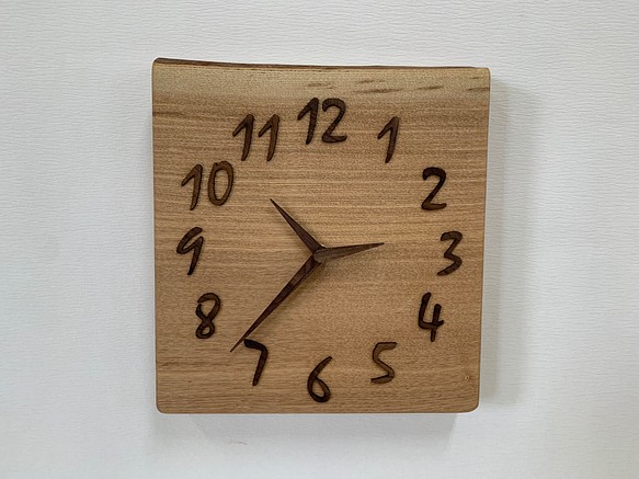木の時計＜たも＞掛け時計tac-192　木製時計 1枚目の画像