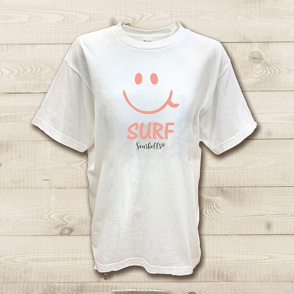 ハワイアンデザインTシャツ スマイルロゴ にこちゃん ニコ 笑顔のイラスト ノースショア ハワイ 半袖カットソー 1枚目の画像