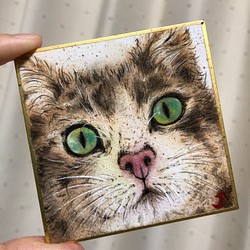 水彩画原画　猫 1枚目の画像