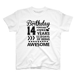 数字を選べる Kファッション かわいい ハッピーバースデー Tシャツ ハングル Happy Birthday 1枚目の画像